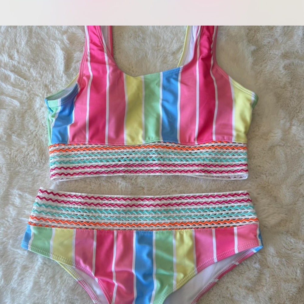 Colorful Striped Kids Swim Set